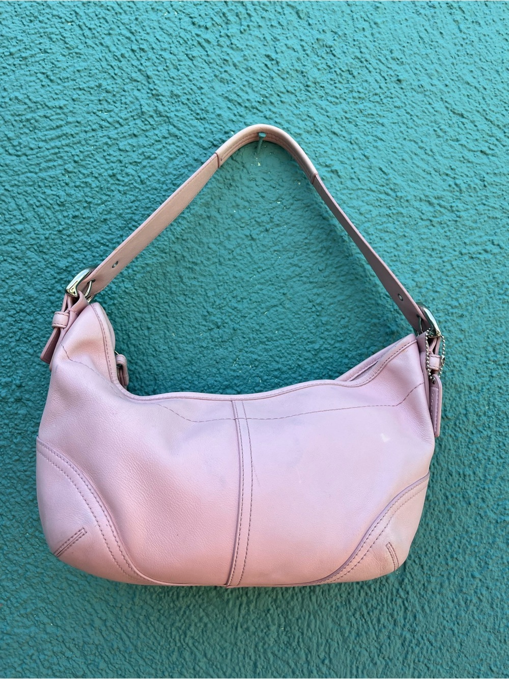 Vintage Coach Pink Leather Mini Soho Hobo Bag Y2K Small Shoulder Handbag 9464